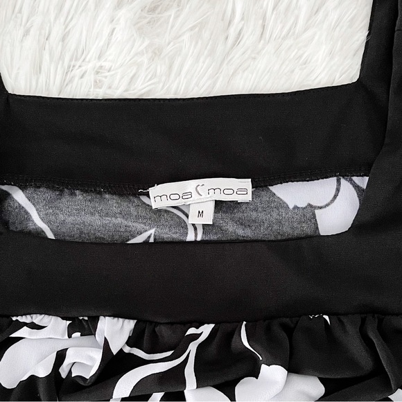 Moa Moa Tie Back Flowing Short Sleeve Blouse - Picture 5 of 5